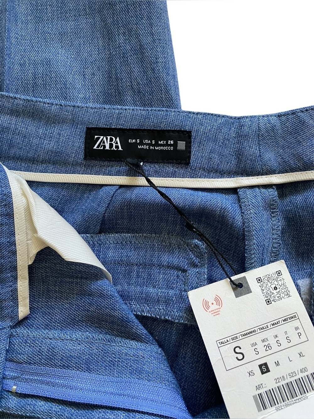 Zara Light Blue Denim Trousers - Picture 4 of 12
